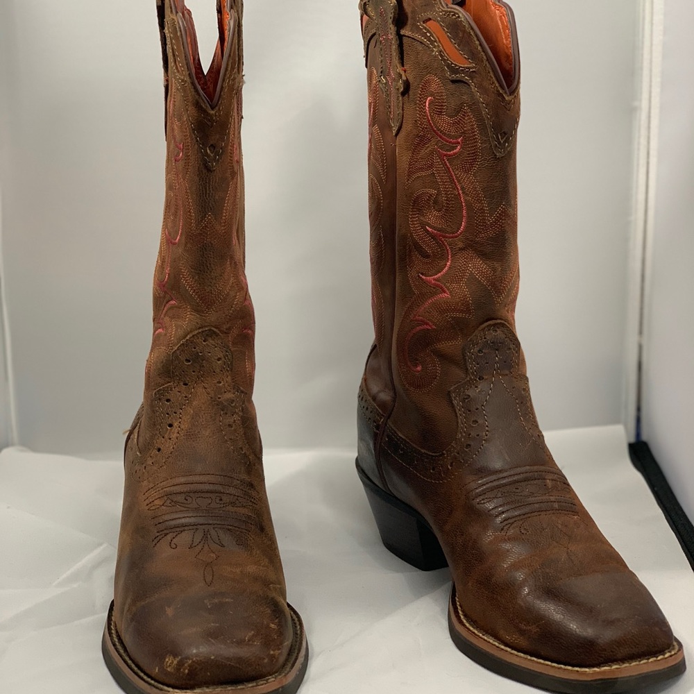 Rustic cowgirl boots.